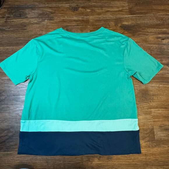 Cuddl Duds Women's Size L Knit Top Green Blue Short Sleeve Super Soft - Picture 3 of 8